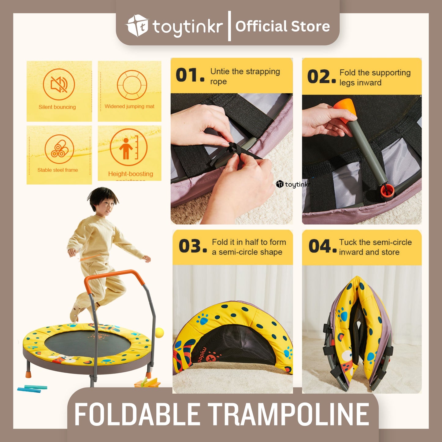 Mideer Foldable Trampoline - Leopard by Toytinkr