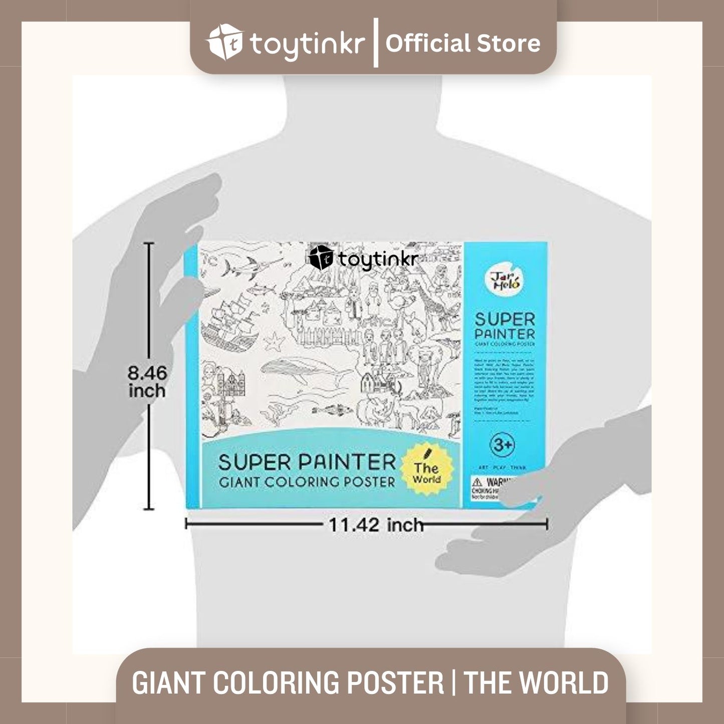 Jar Melo Giant Coloring Poster - The World by Toytinkr