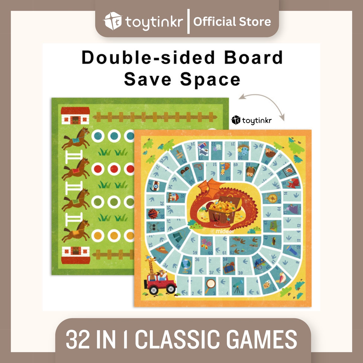 Mideer 32 in 1 Classic Games by Toytinkr