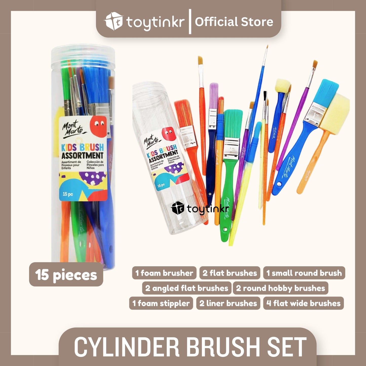 Mont Marte Cylinder Brush Set by Toytinkr