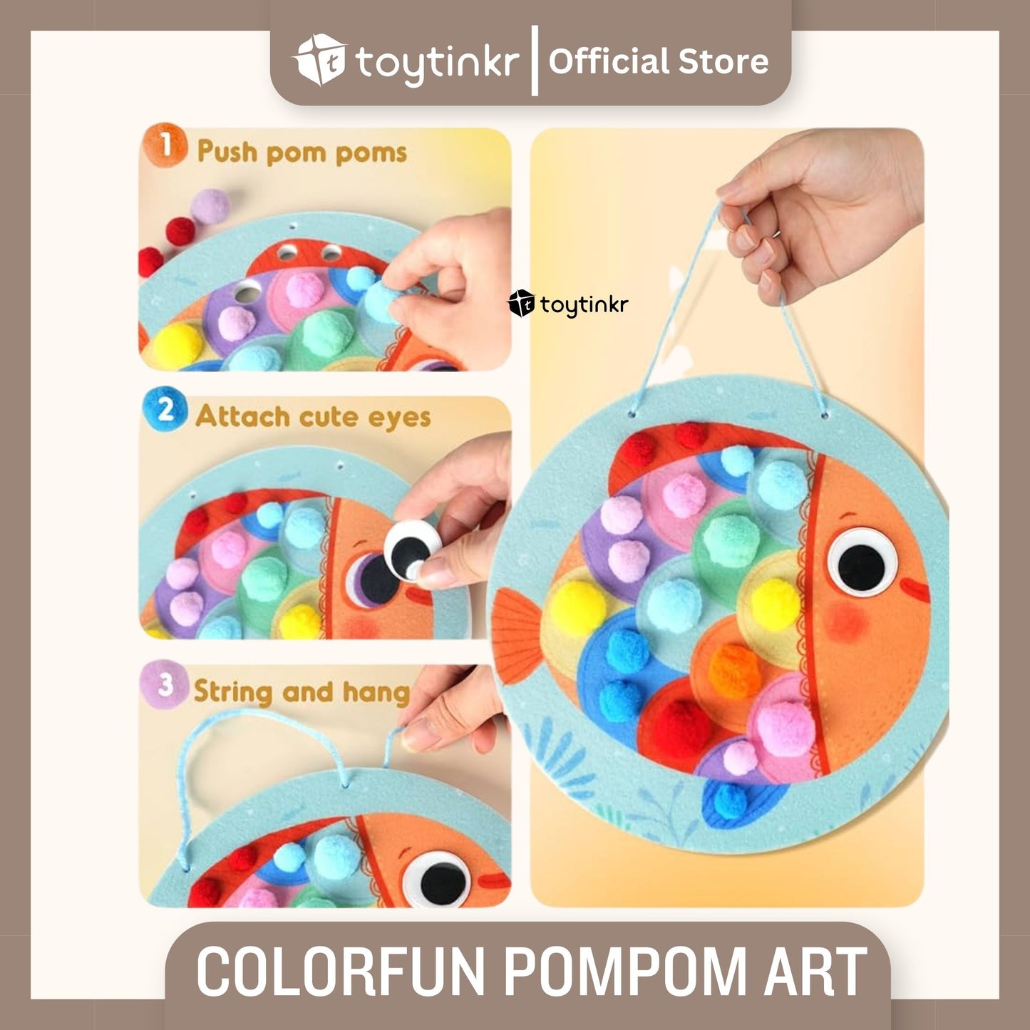 Jar Melo Colorfun Pompom Art by Toytinkr