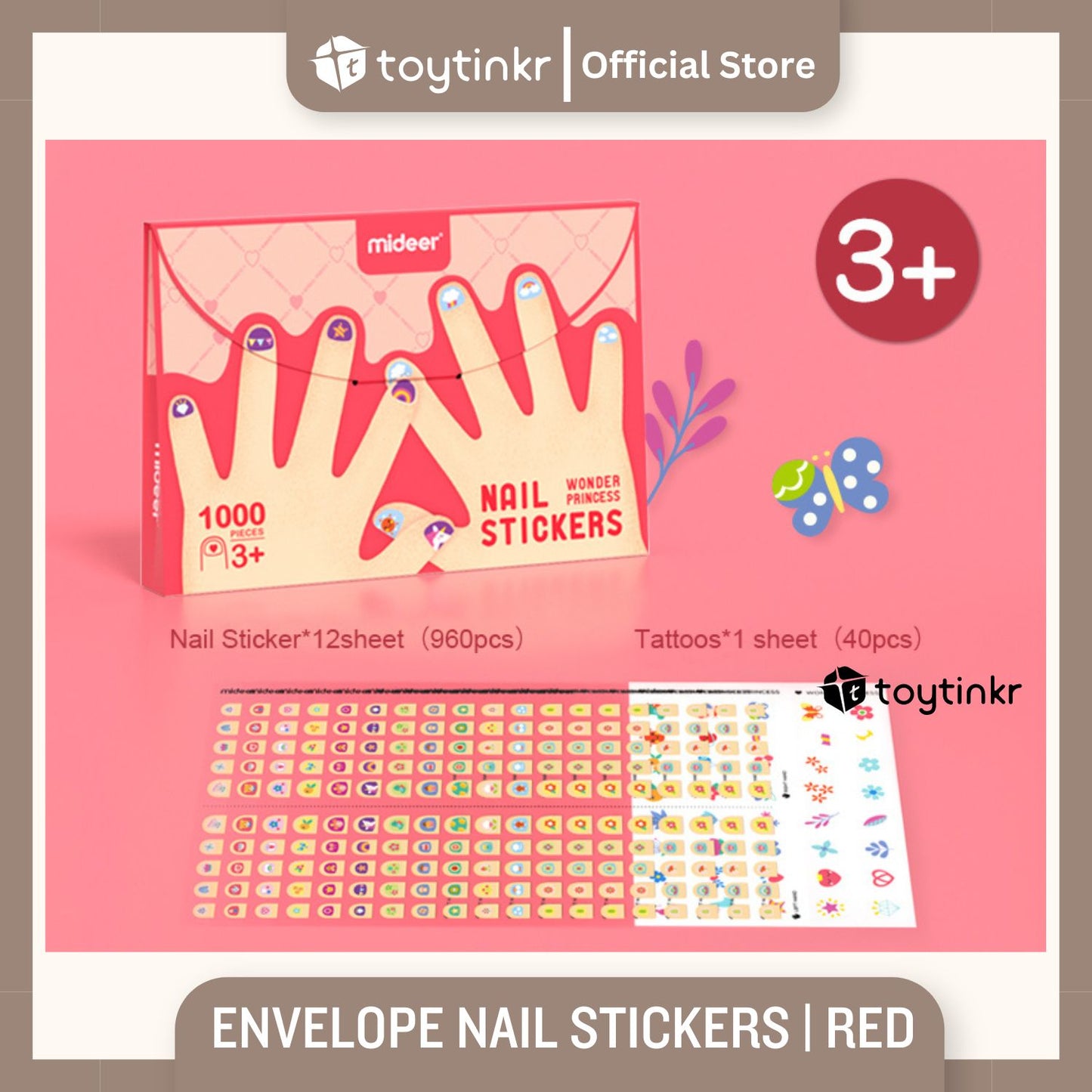 Mideer Envelope Nail Stickers 1000 Pieces by Toytinkr