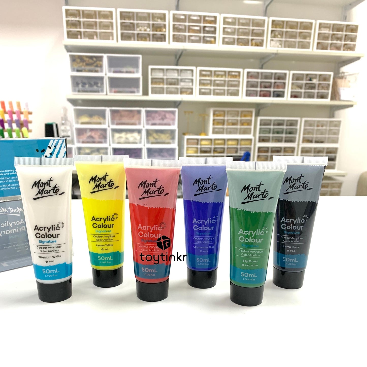 Mont Marte Acrylic Paints - 6 Colors for Artists & Beginners by Toytinkr