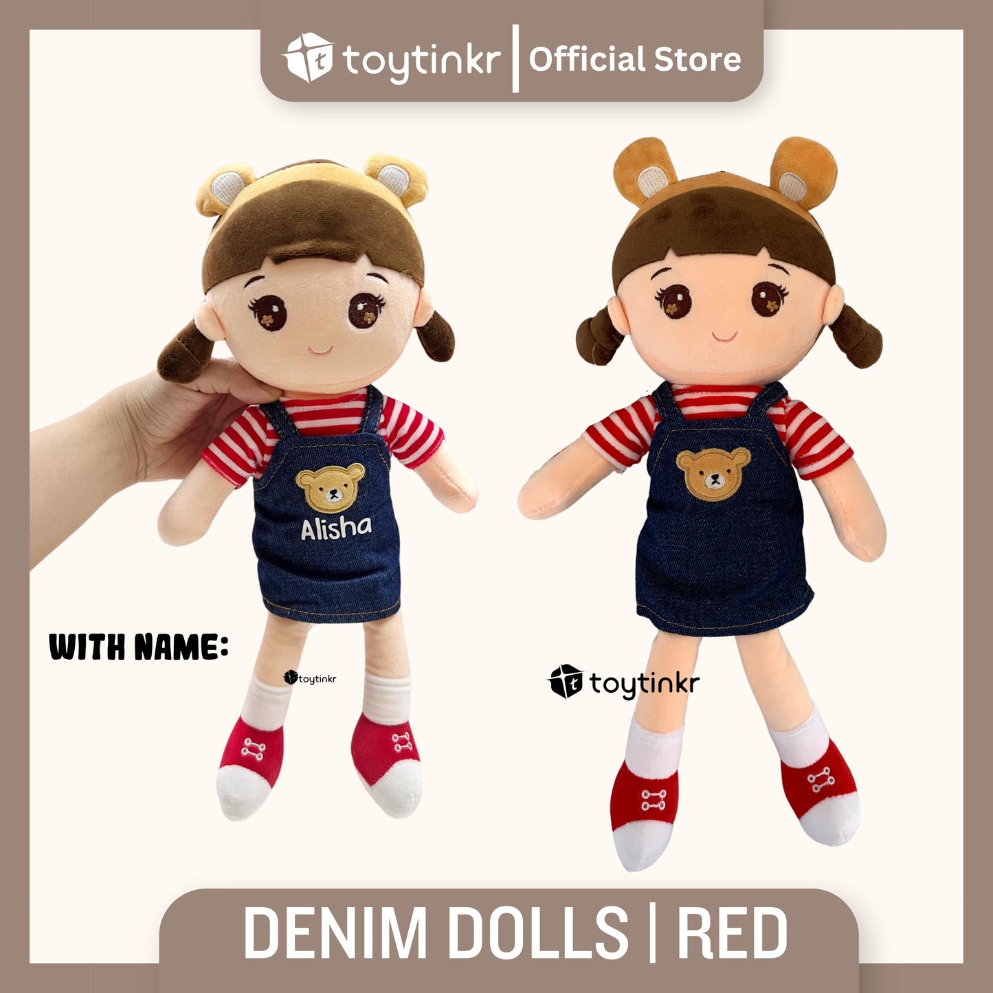 Toytinkr Personalized Denim Dolls