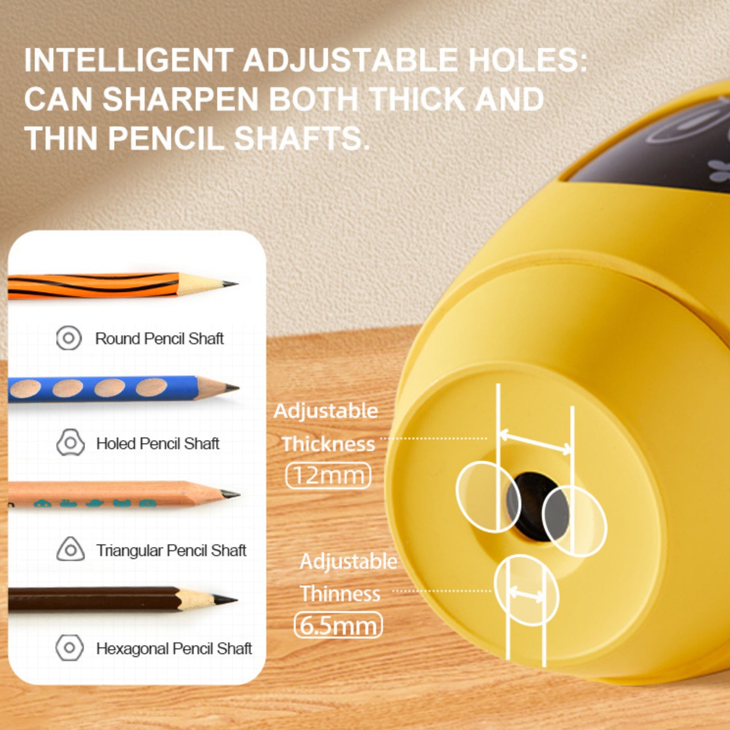 Mideer Automatic Pencil Sharpener - Yellow by Toytinkr