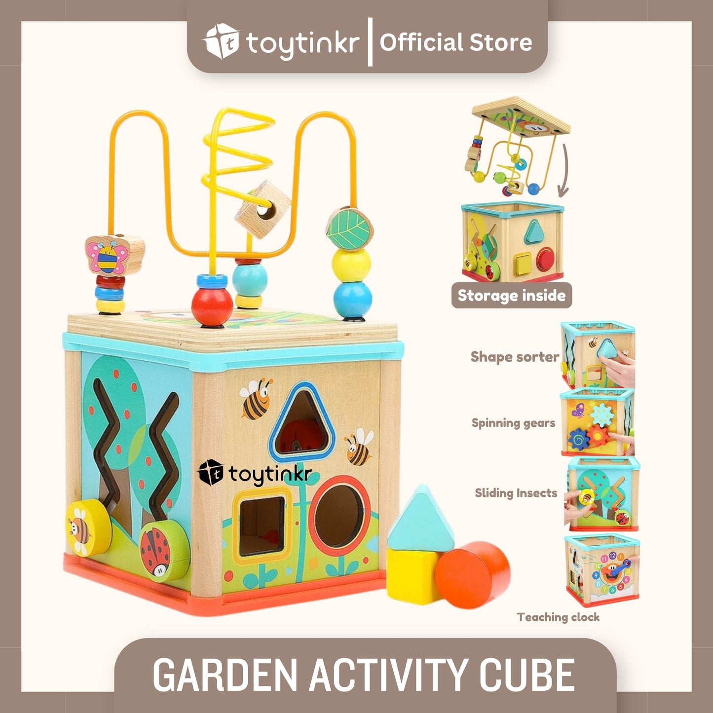 Top Bright Garden Activity Cube by Toytinkr
