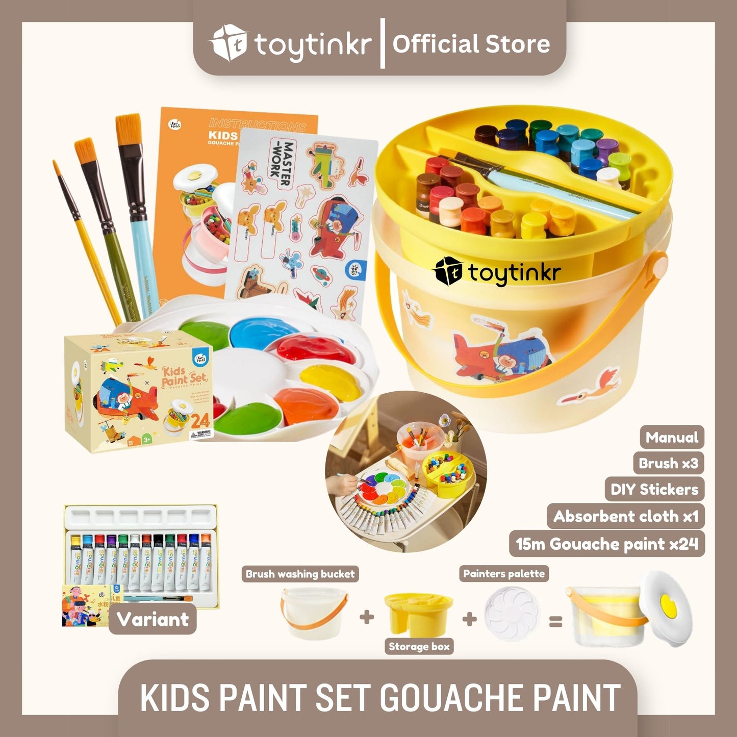 Jar melo Kids Paint Set Gouache Paint By Toytinkr
