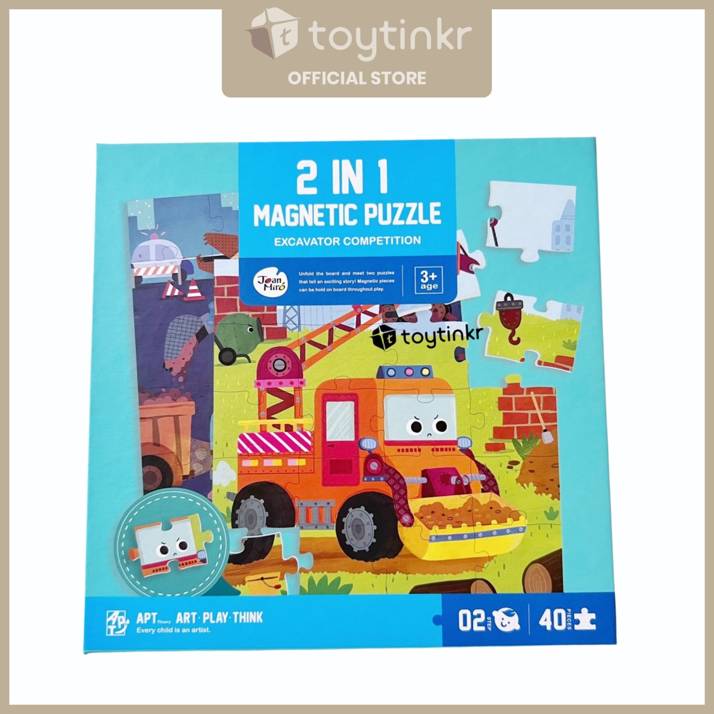 Jar Melo Toddler Learning Toy: 2-in-1 Excavator Magnetic Puzzle Book by Toytinkr