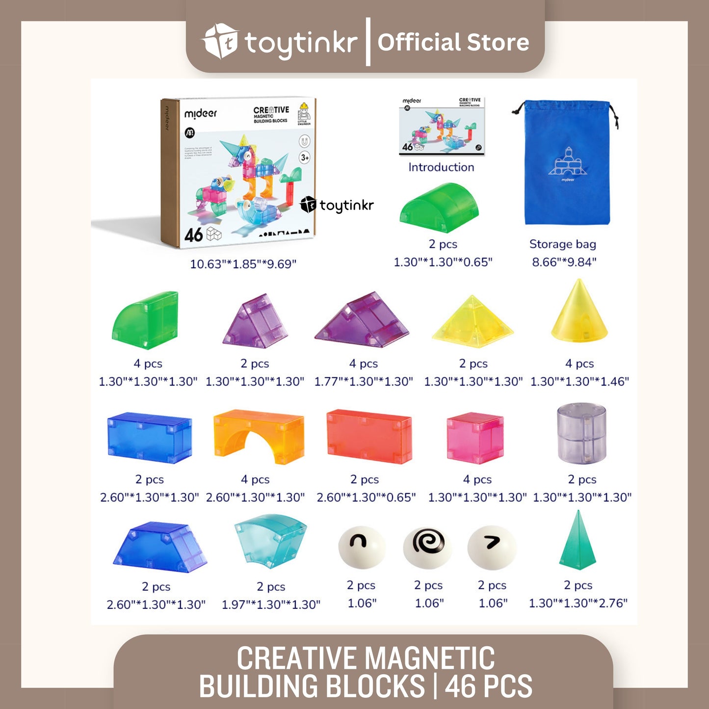 Mideer Creative Magnetic Building Blocks by Toytinkr
