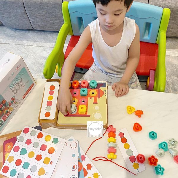 Top Bright Rainbow Stacking Sequencing Playbox by Toytinkr