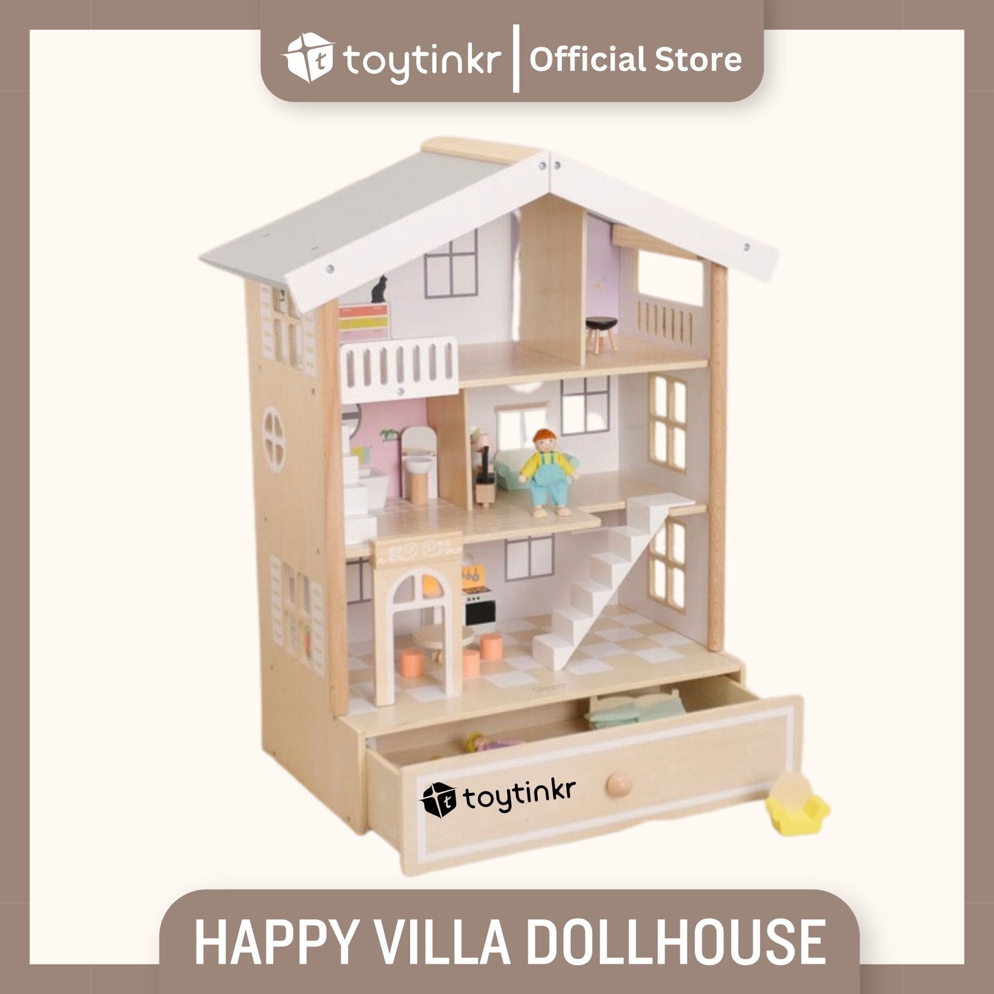 CW Happy Villa Dollhouse by Toytinkr