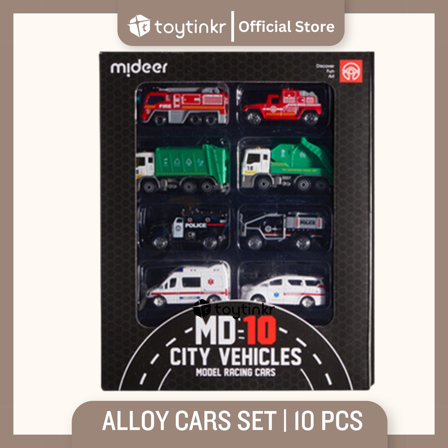 Mideer Alloy Racing Cars Set by Toytinkr