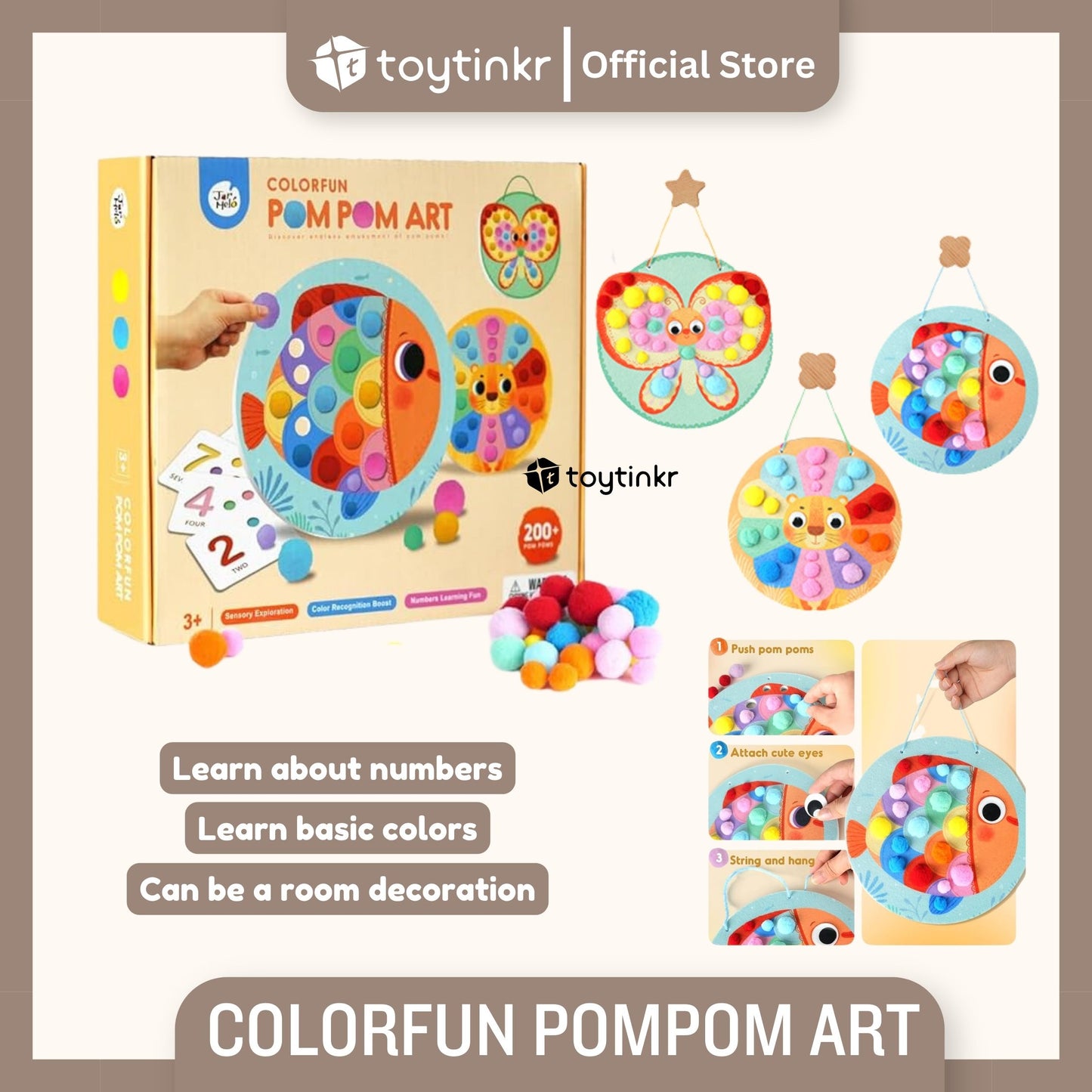 Jar Melo Colorfun Pompom Art by Toytinkr