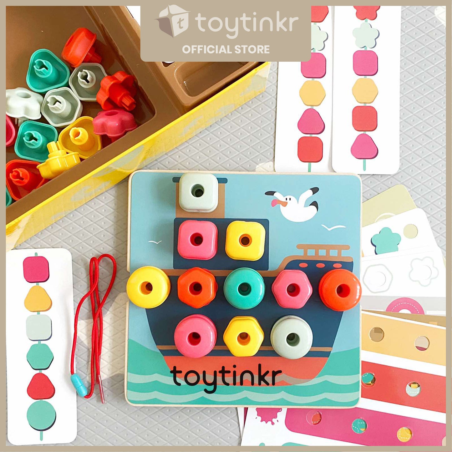 Top Bright Rainbow Stacking Sequencing Playbox by Toytinkr