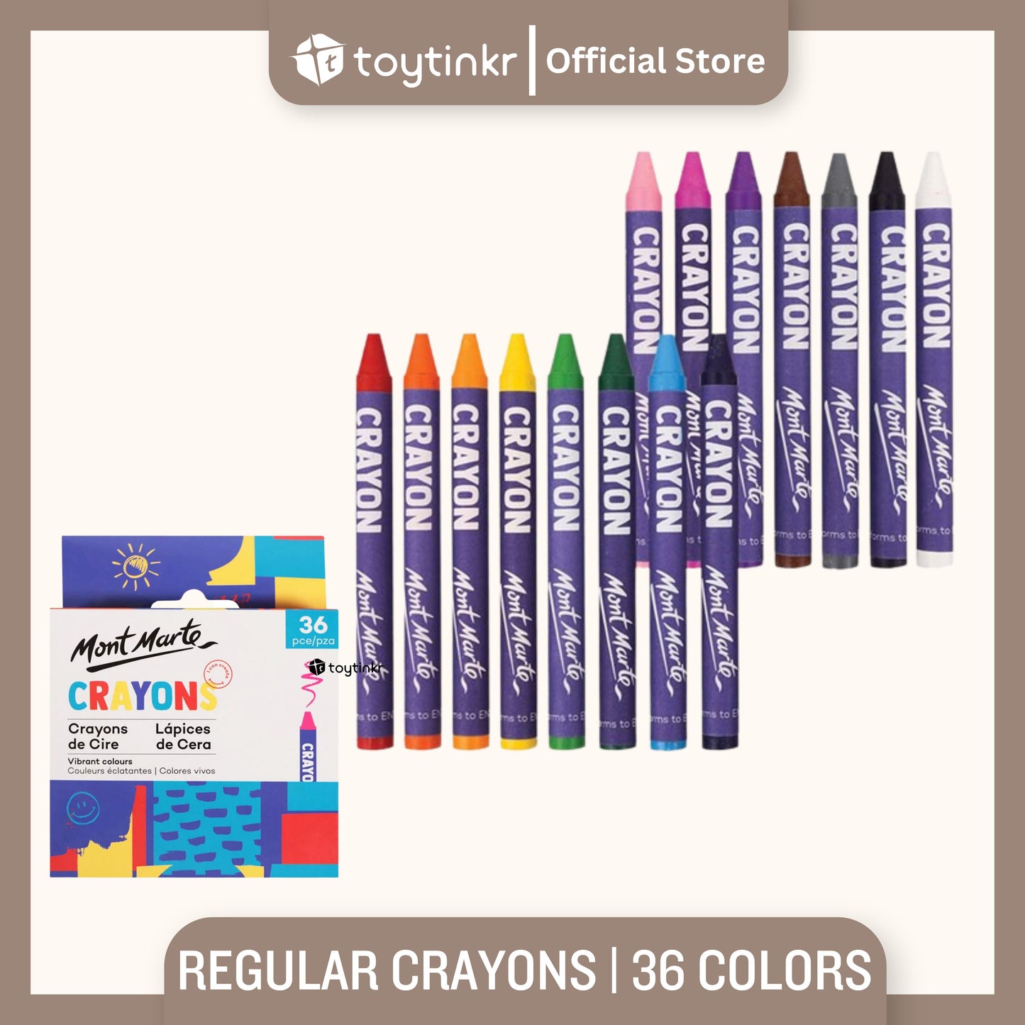 Mont Marte Regular & Jumbo Crayons By Toytinkr