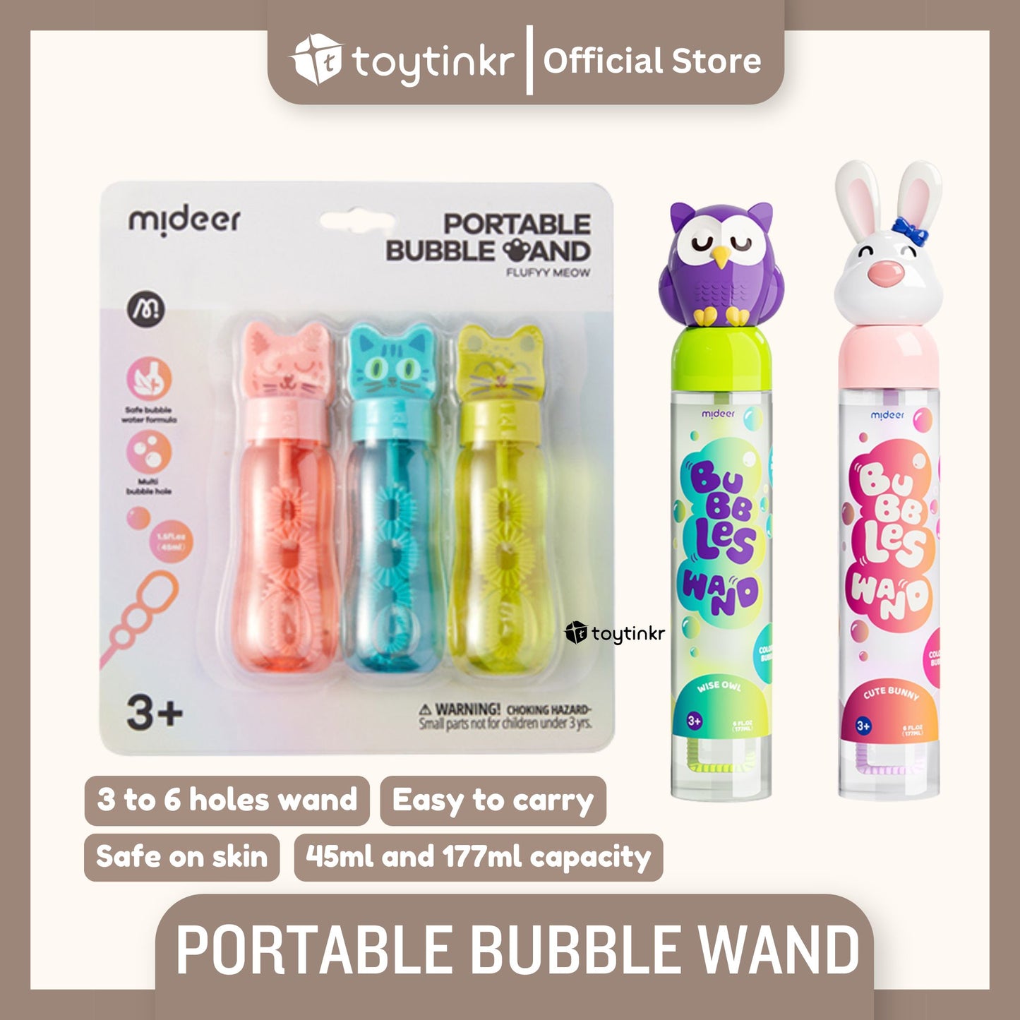 Mideer Portable Bubble Wand by Toytinkr
