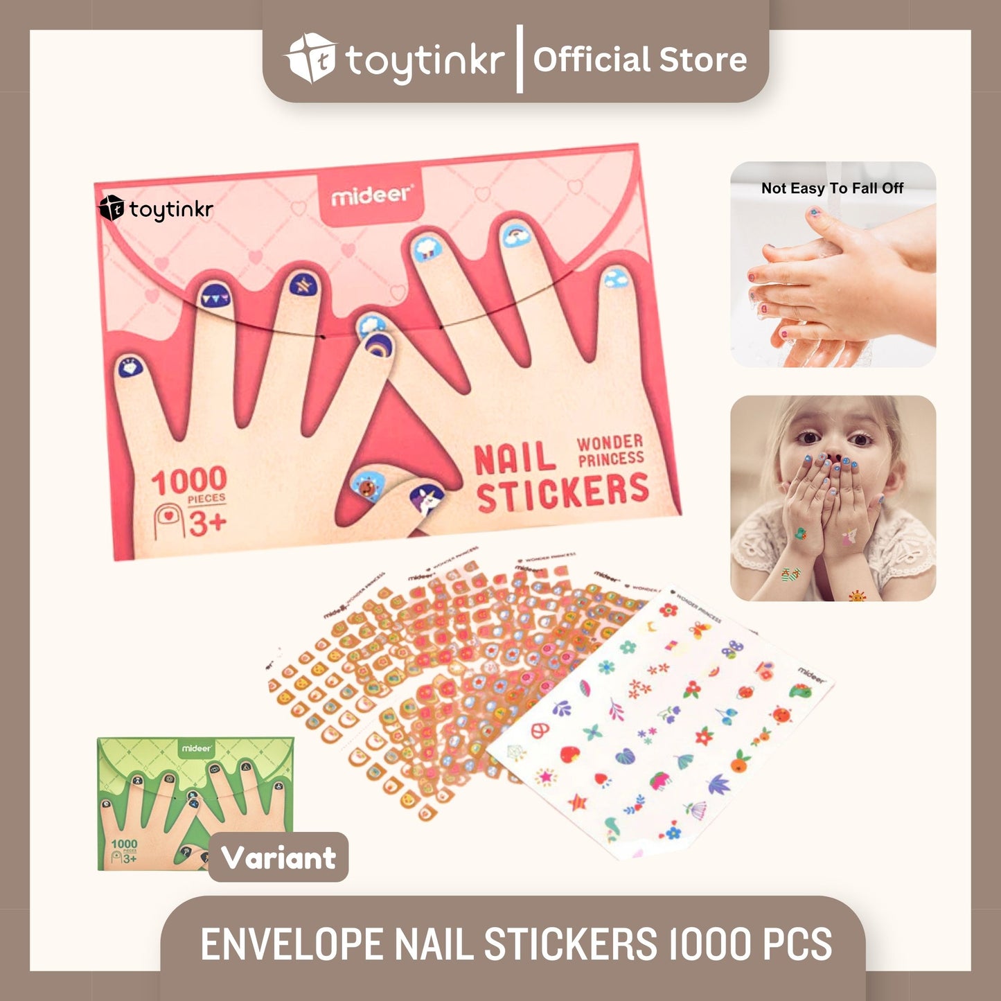 Mideer Envelope Nail Stickers 1000 Pieces by Toytinkr