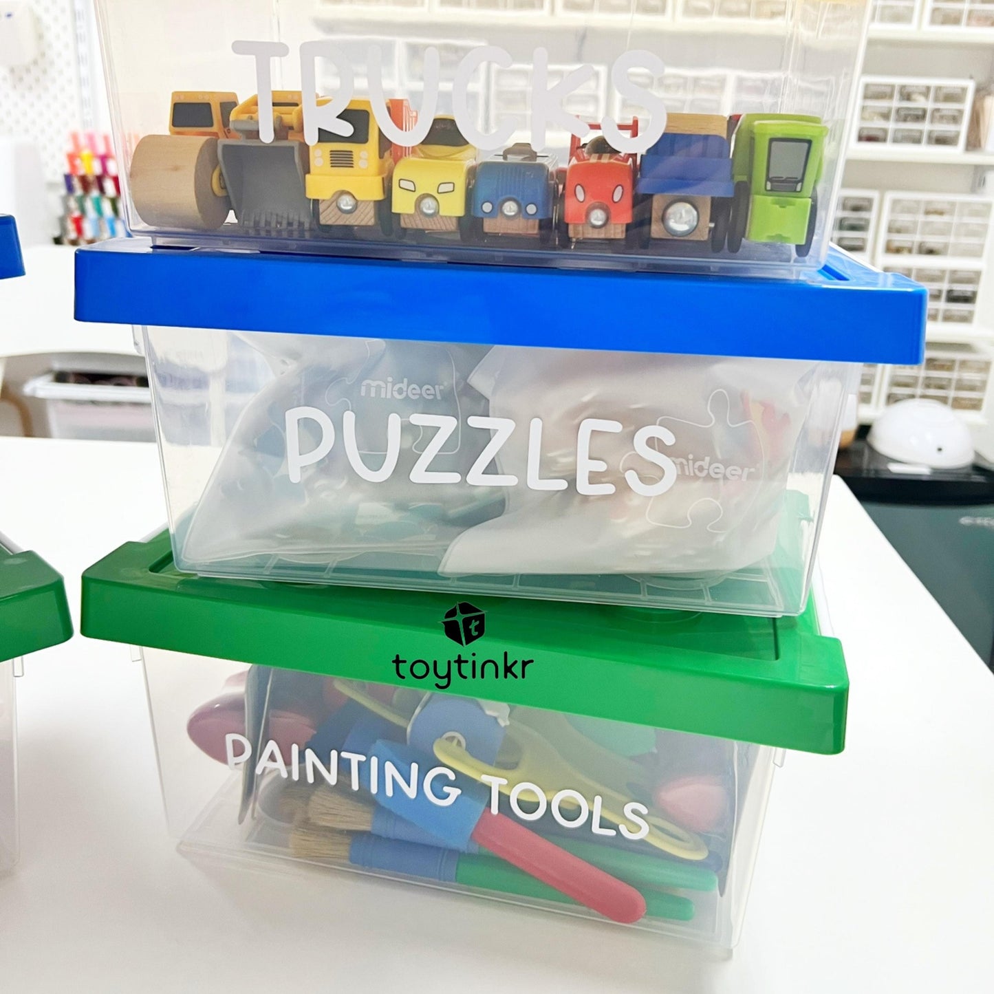 Stackable Toy Organizer Box for Kids Toys by Toytinkr