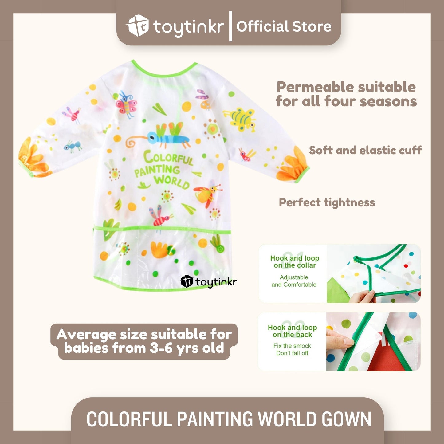 Mideer Colorful Painting World Gown (waterproof) by Toytinkr