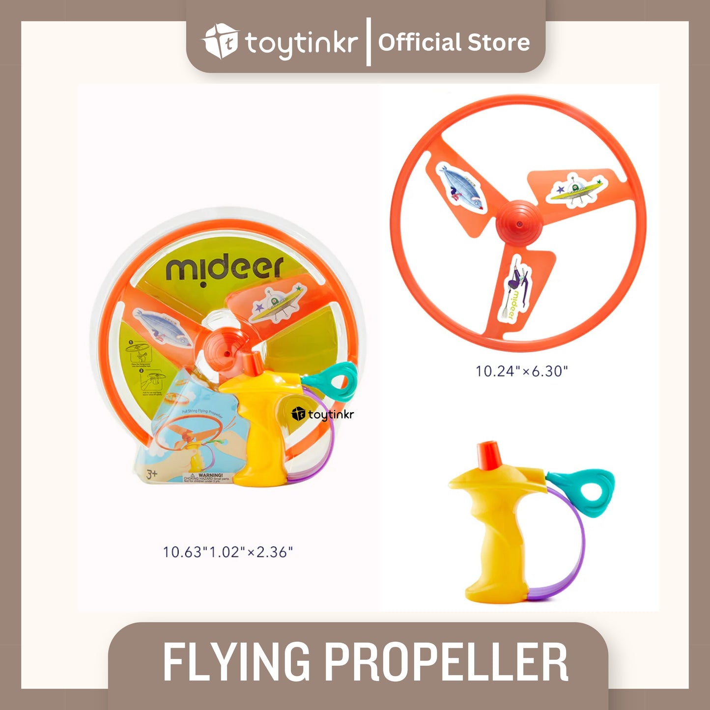 Mideer Pull String Flying Propeller Toy by Toytinkr