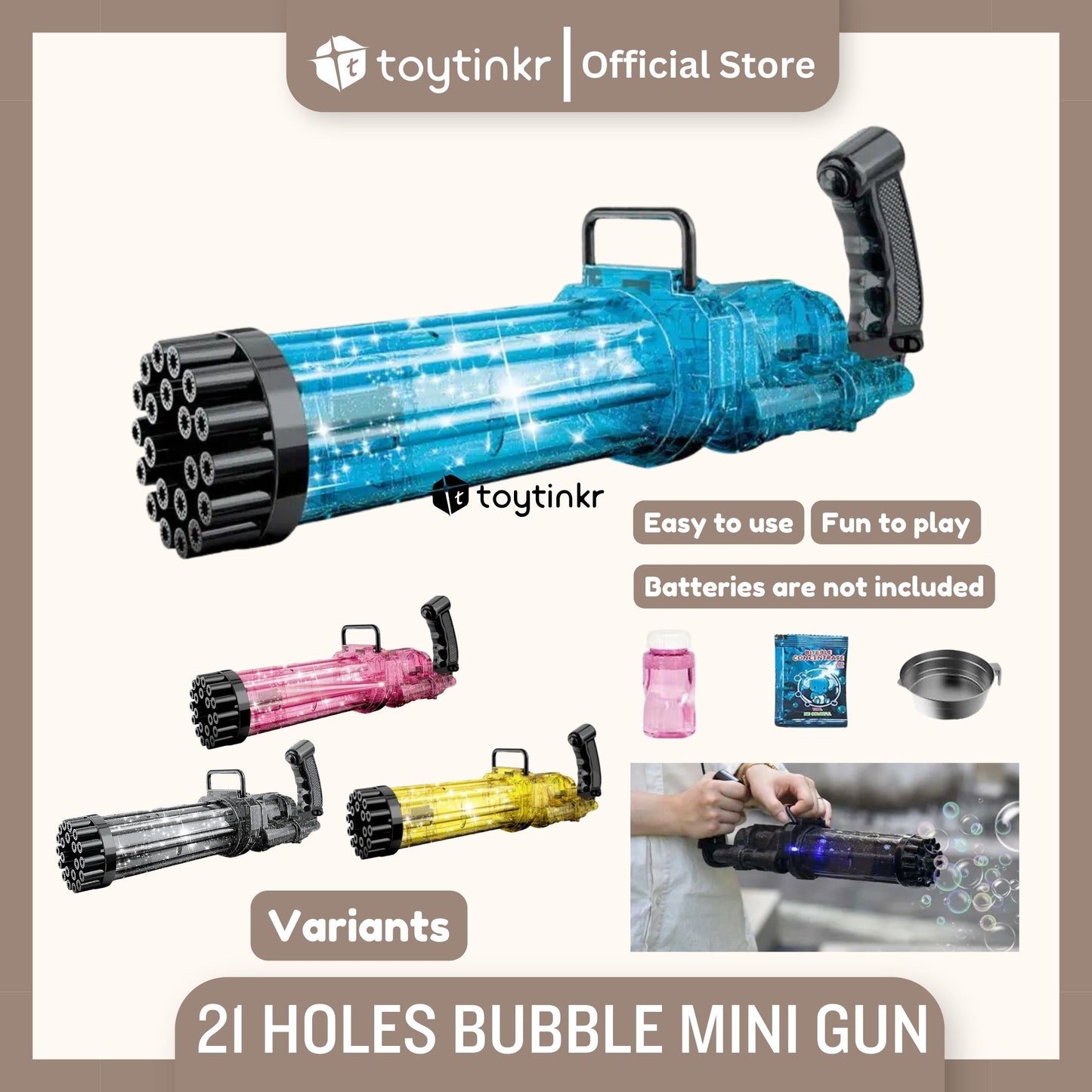 21 Holes Bubble Mini Gun by Toytinkr