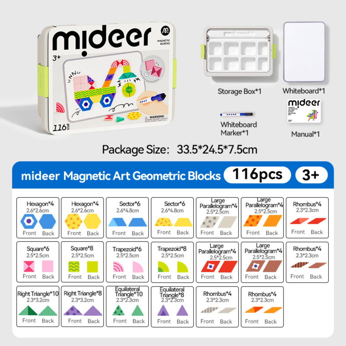 Mideer Magnetic Art Geometric Blocks by Toytinkr