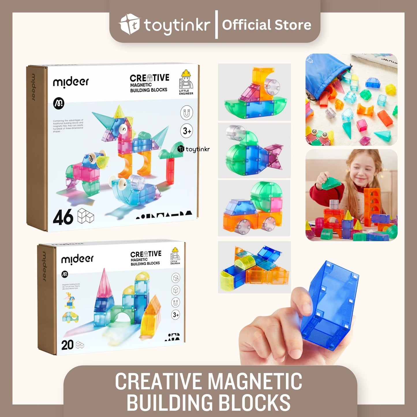 Mideer Creative Magnetic Building Blocks by Toytinkr