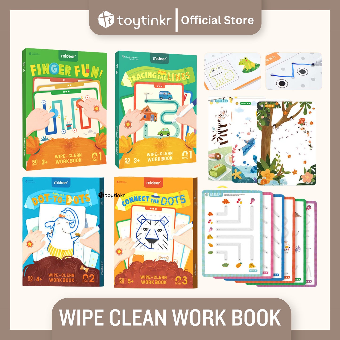 Mideer Wipe and Clean Work Book by Toytinkr