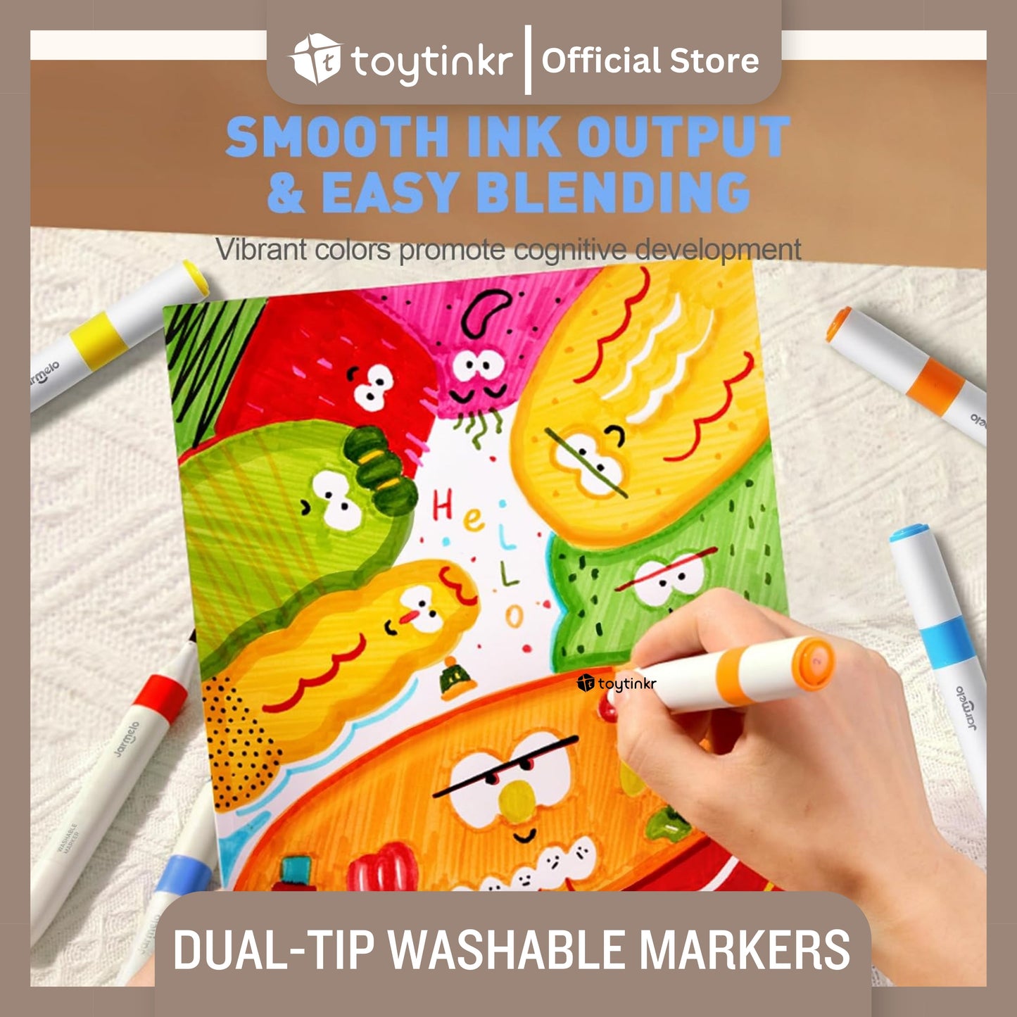 Jar Melo Dual Tip Washable Markers By Toytinkr