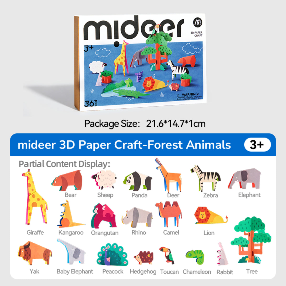 Mideer 3D Paper Craft - Forest Animals by Toytinkr