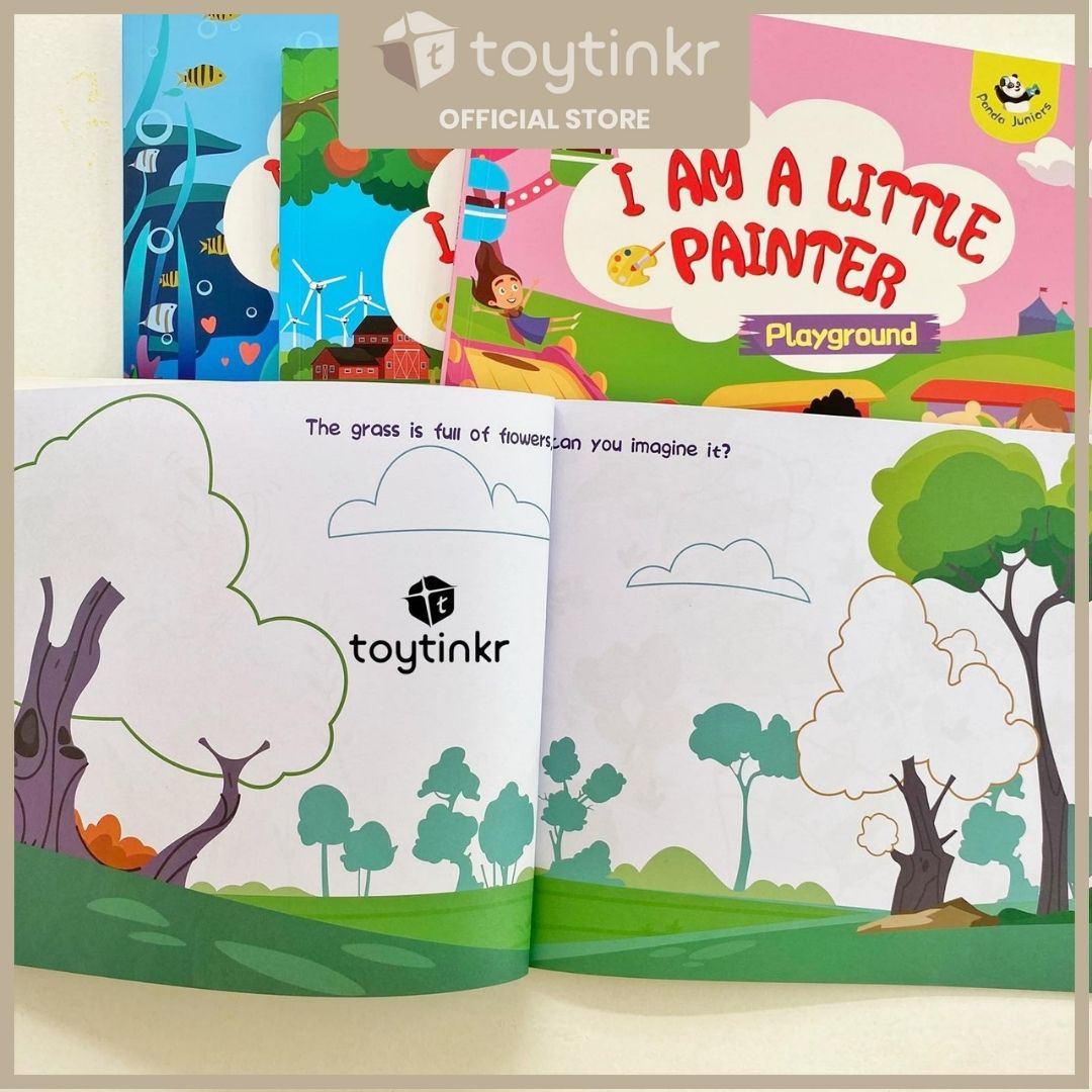 Panda Juniors I Am A Little Painter Level 2 Coloring Book Set of 4 by Toytinkr