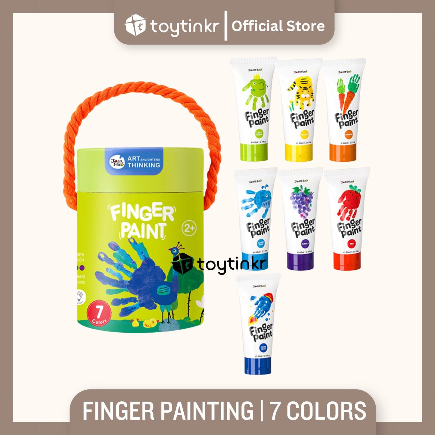 Jar Melo Washable Finger Paint 6, 7, 10 and 12 Colors Non Toxic by Toytinkr