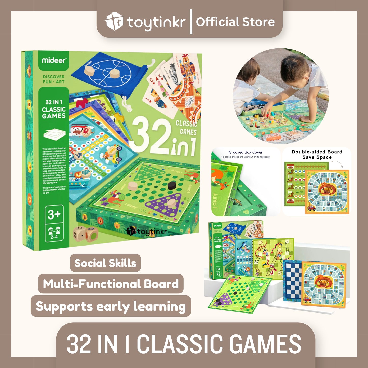 Mideer 32 in 1 Classic Games by Toytinkr