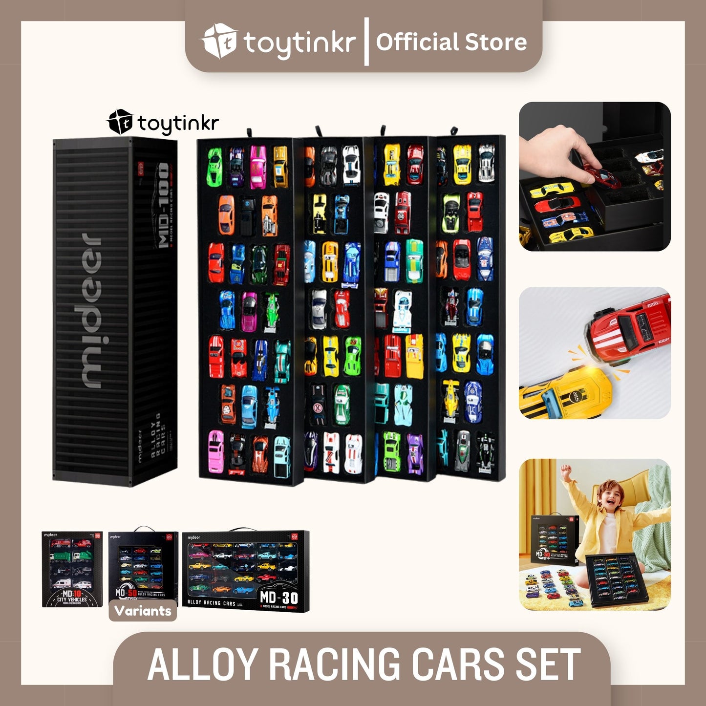 Mideer Alloy Racing Cars Set by Toytinkr