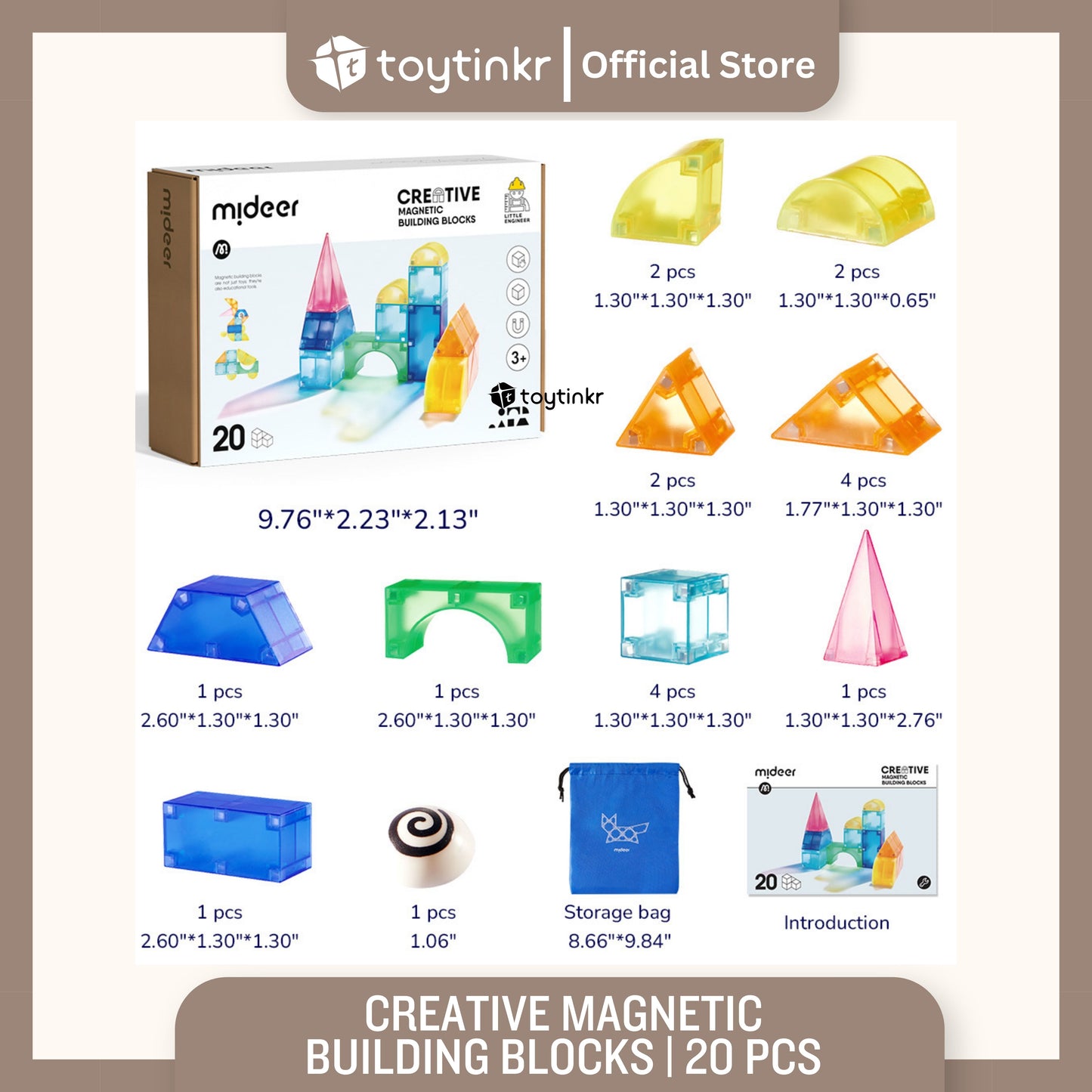 Mideer Creative Magnetic Building Blocks by Toytinkr
