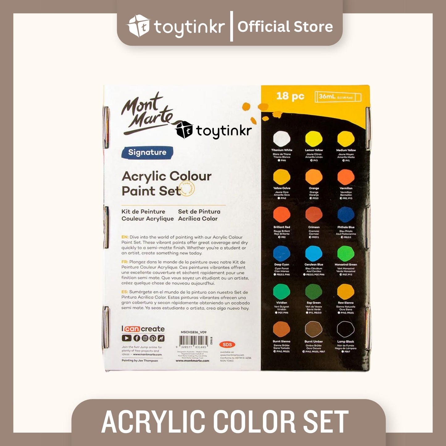 Mont Marte Acrylic Color Set by Toytinkr
