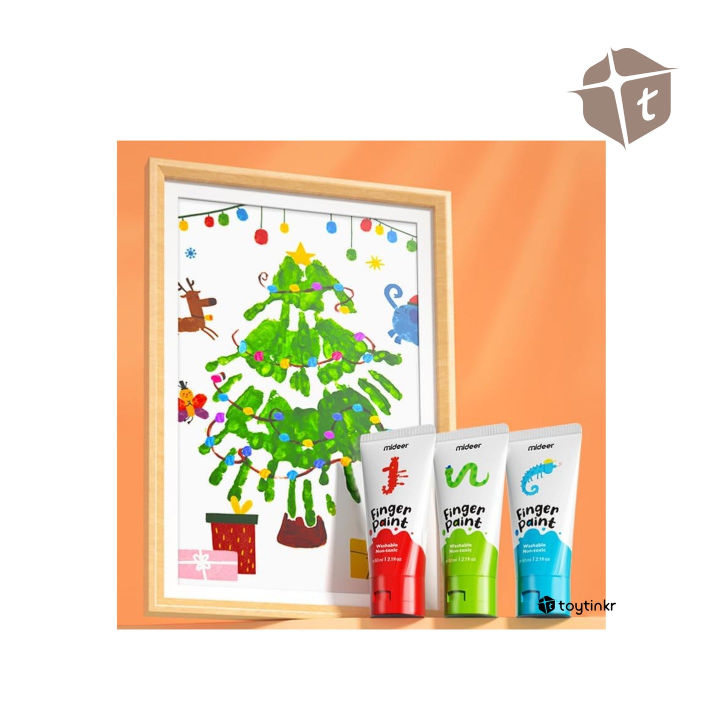 Mideer Finger Paint Washable - 12 Colors (60ml) by Toytinkr