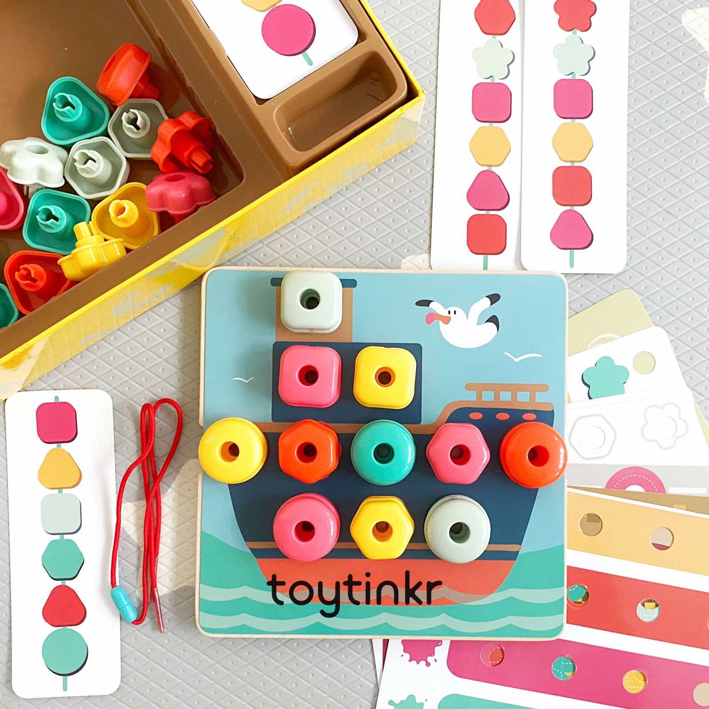 Top Bright Rainbow Stacking Sequencing Playbox by Toytinkr