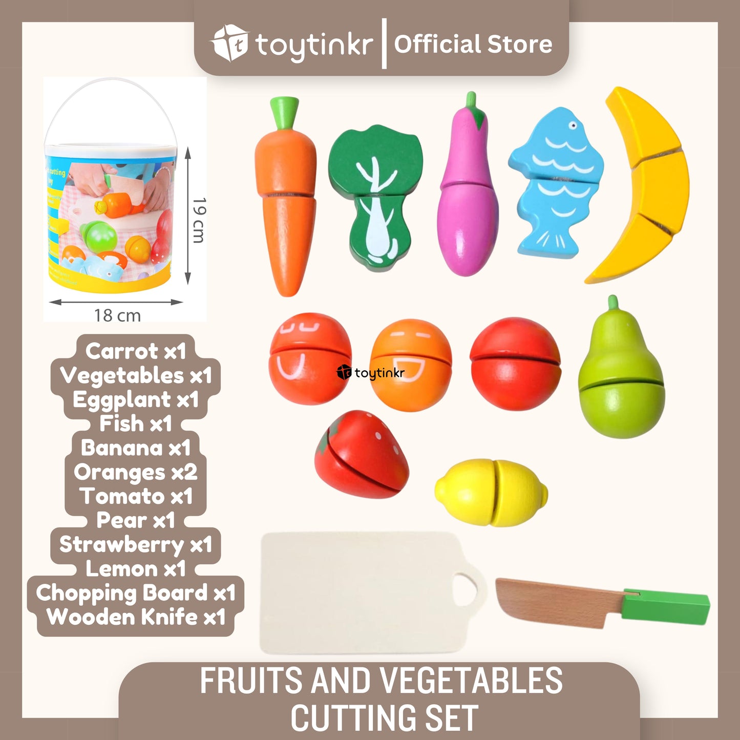 Toytinkr Fruits and Vegetable Cutting Set