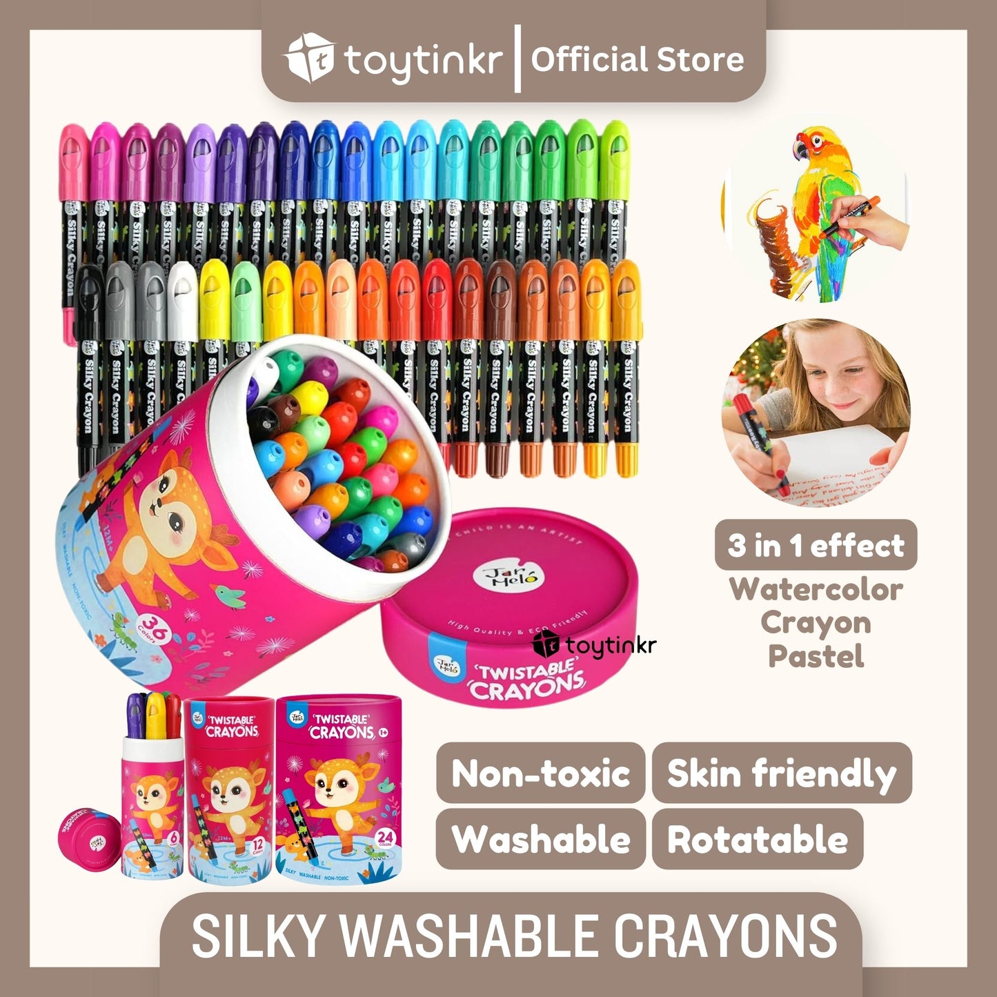 Jar Melo Silky Washable Crayons by Toytinkr