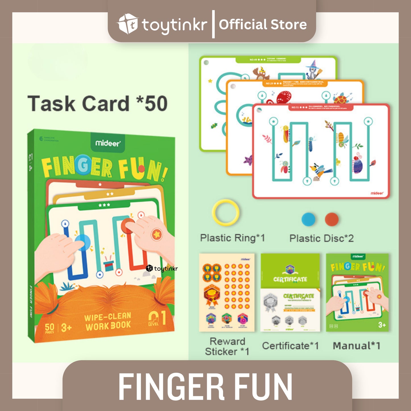 Mideer Wipe and Clean Work Book by Toytinkr