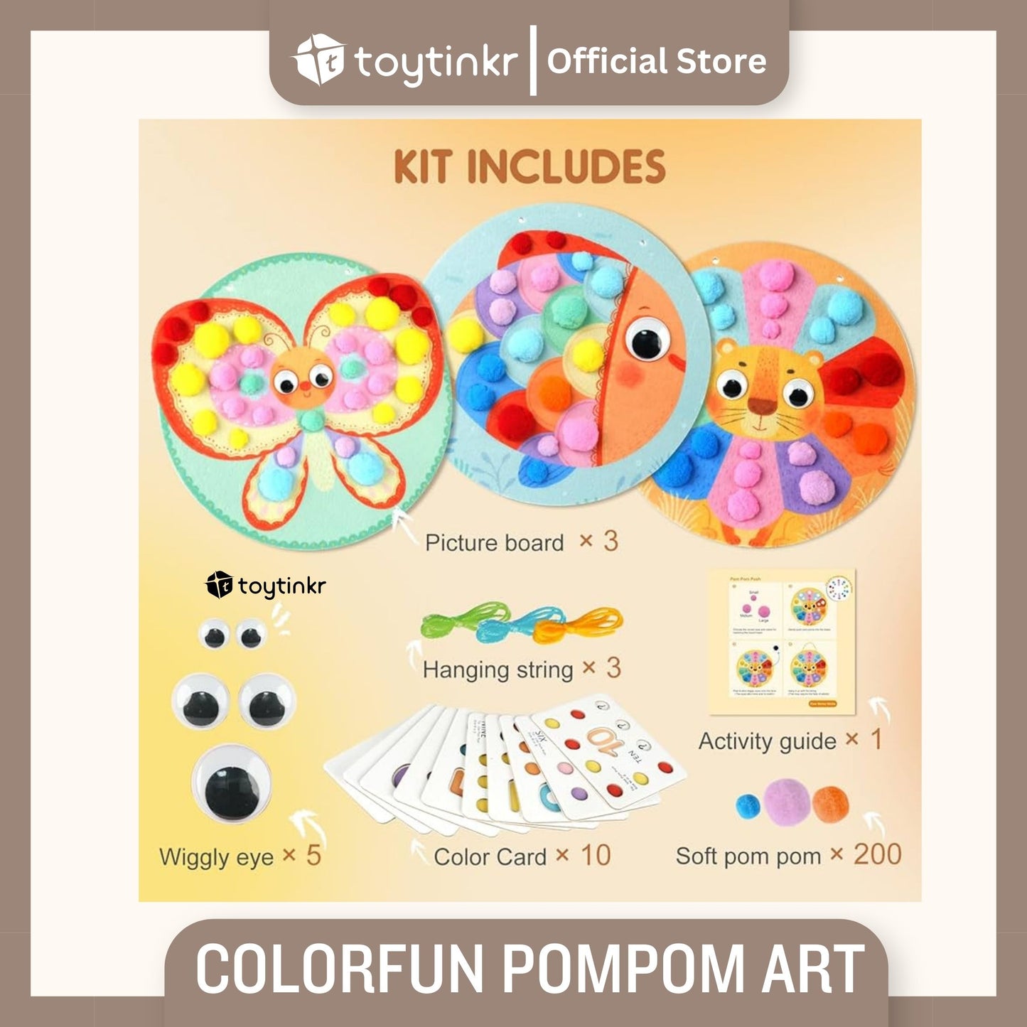 Jar Melo Colorfun Pompom Art by Toytinkr