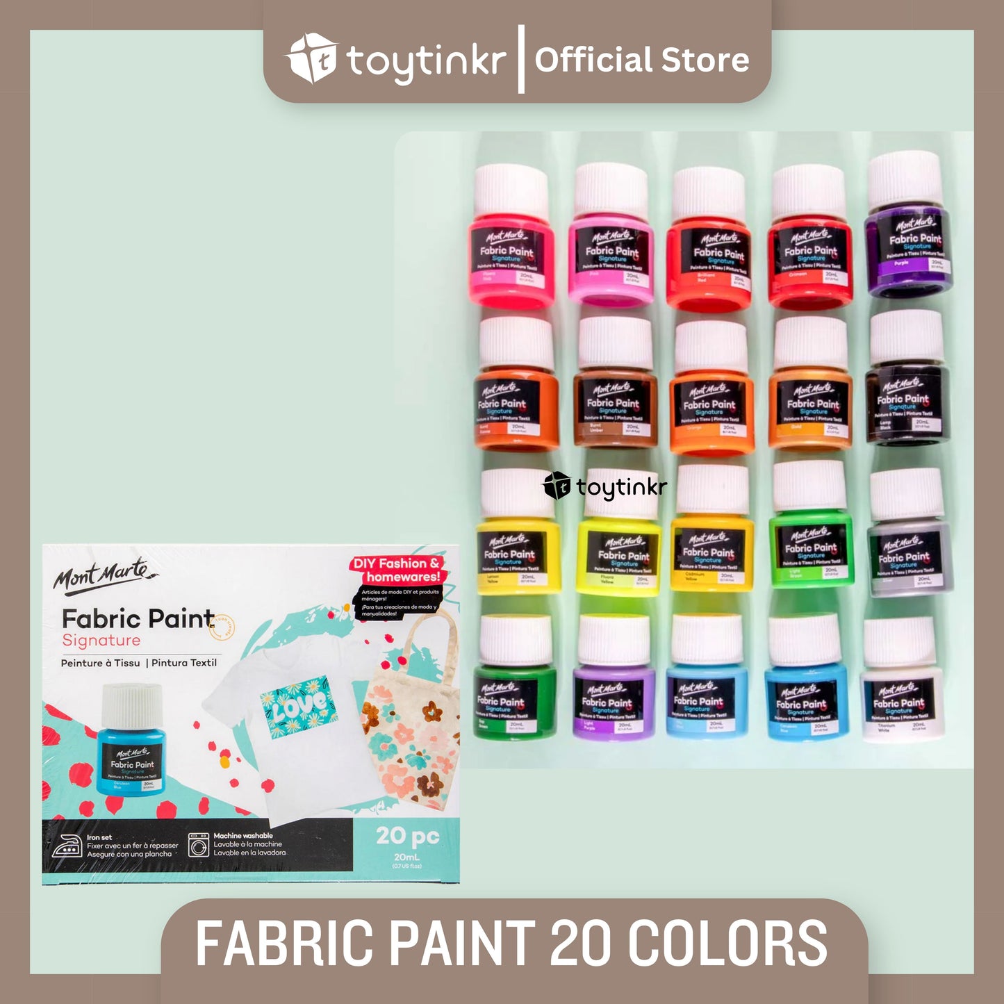 Mont Marte Fabric Paint 20 & 36 Colors by Toytinkr
