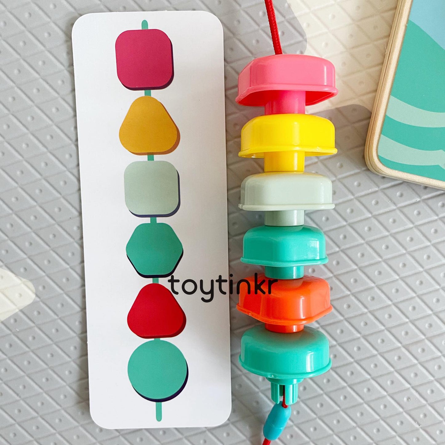 Top Bright Rainbow Stacking Sequencing Playbox by Toytinkr