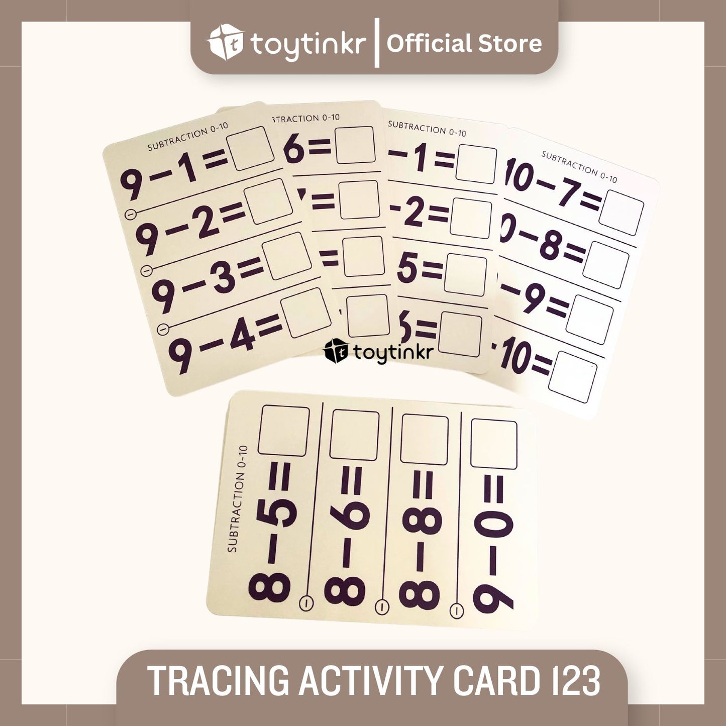 Tracing Activity Card 123 by Toytinkr