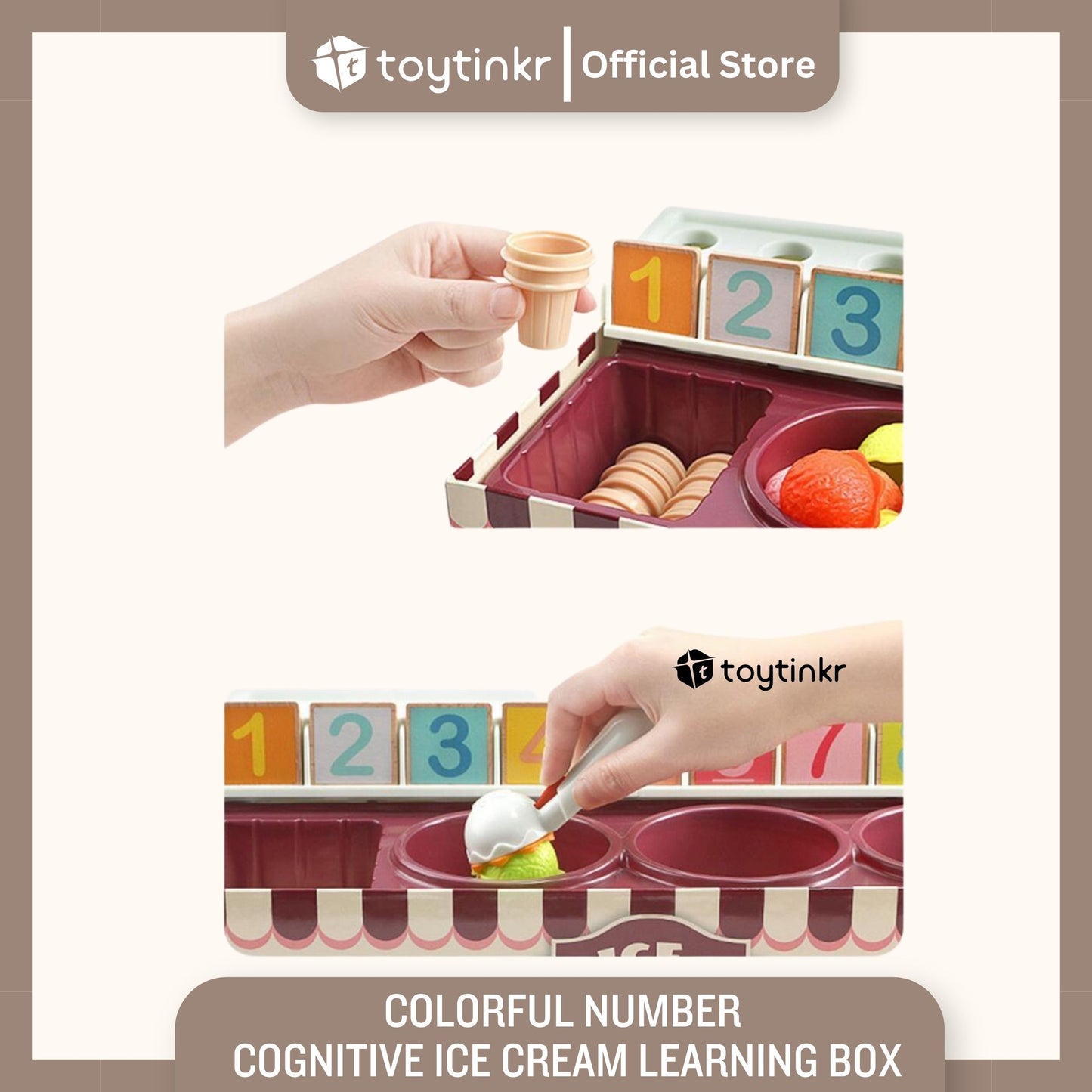 Topbright Colorful Number Cognitive Ice Cream Learning Box by Toytinkr