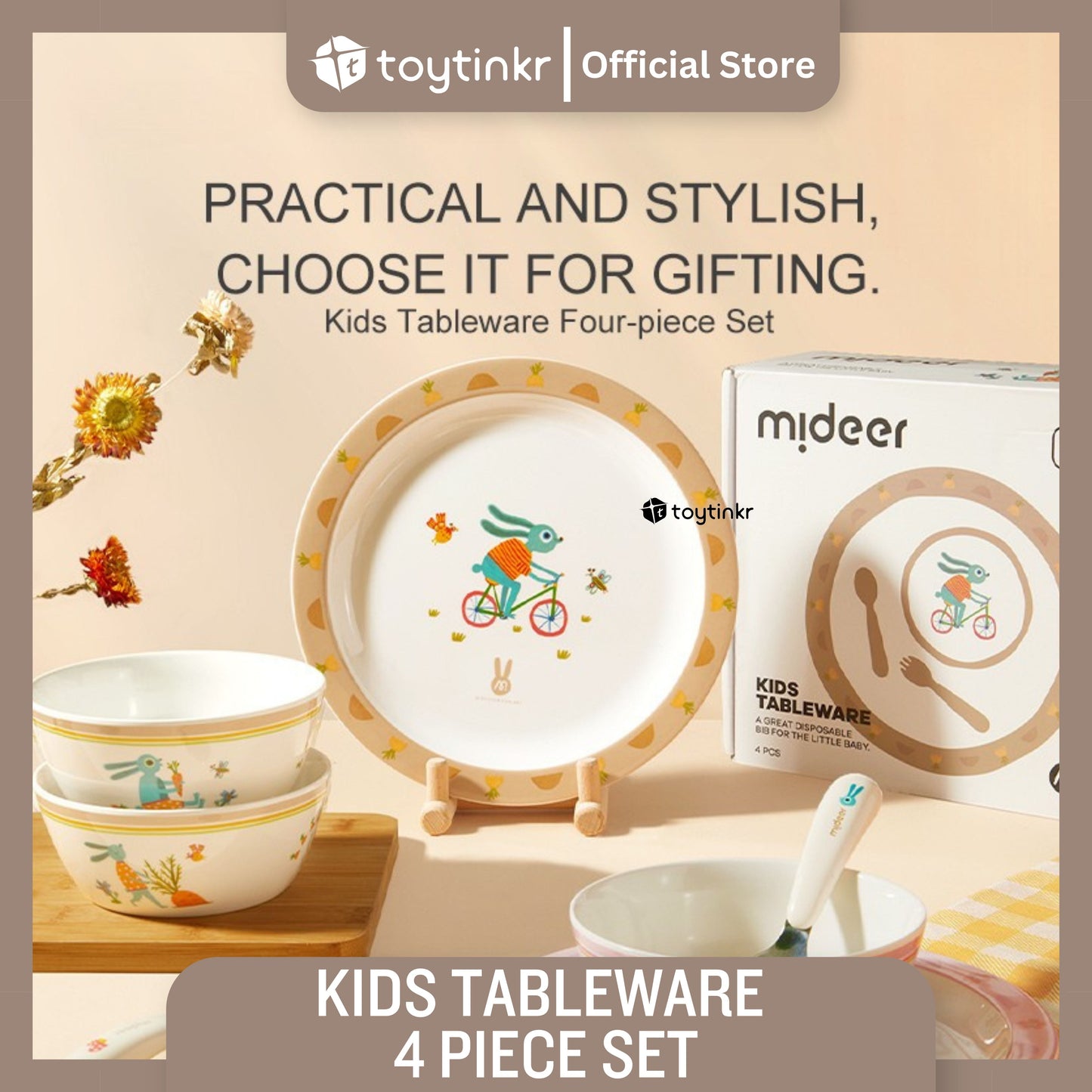 Mideer Kids Tableware 4 Piece Set by Toytinkr