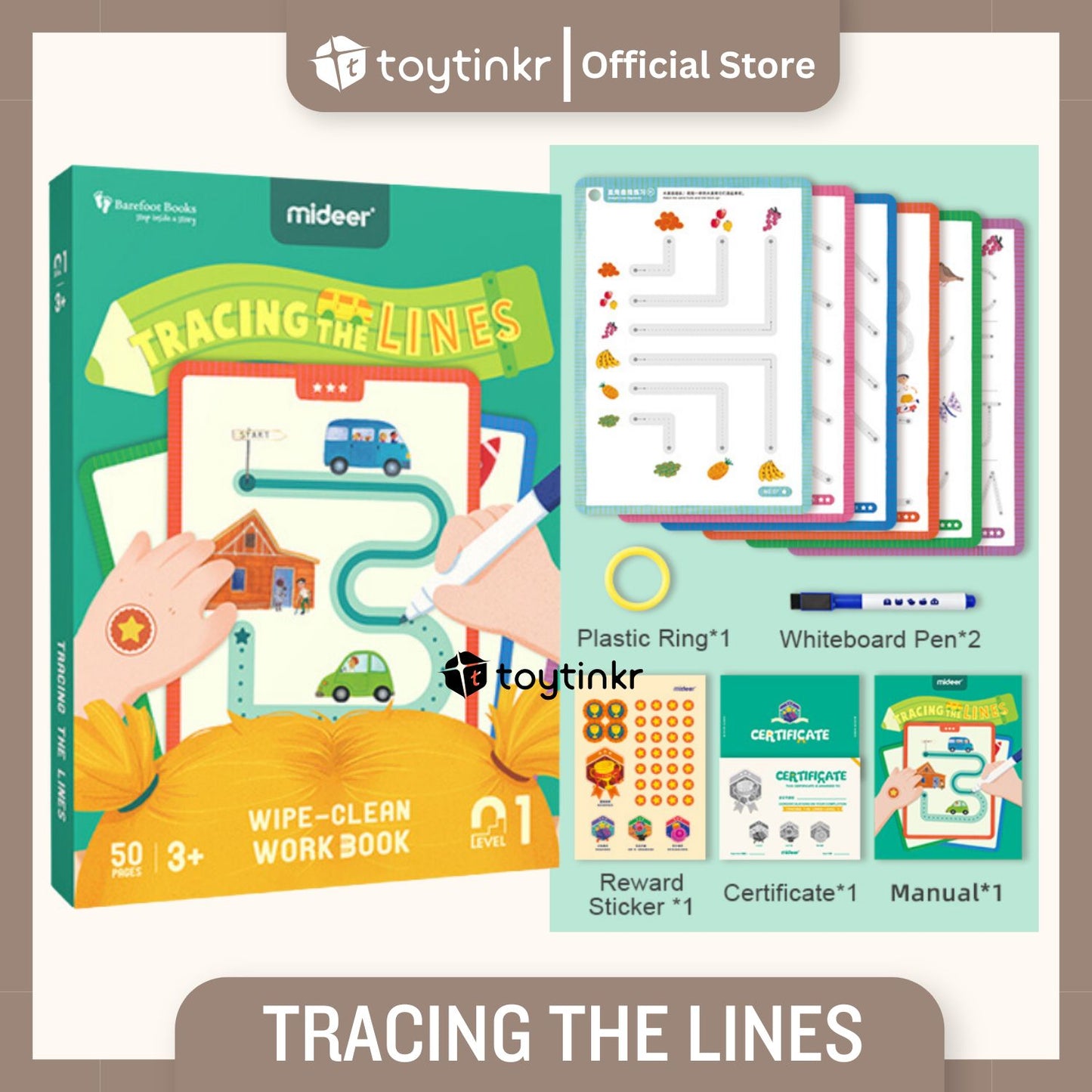 Mideer Wipe and Clean Work Book by Toytinkr