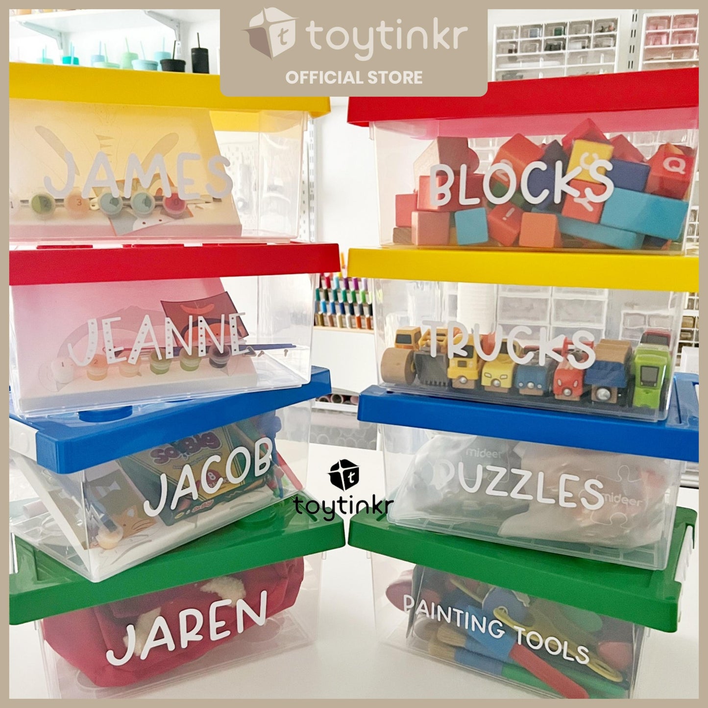 Stackable Toy Organizer Box for Kids Toys by Toytinkr