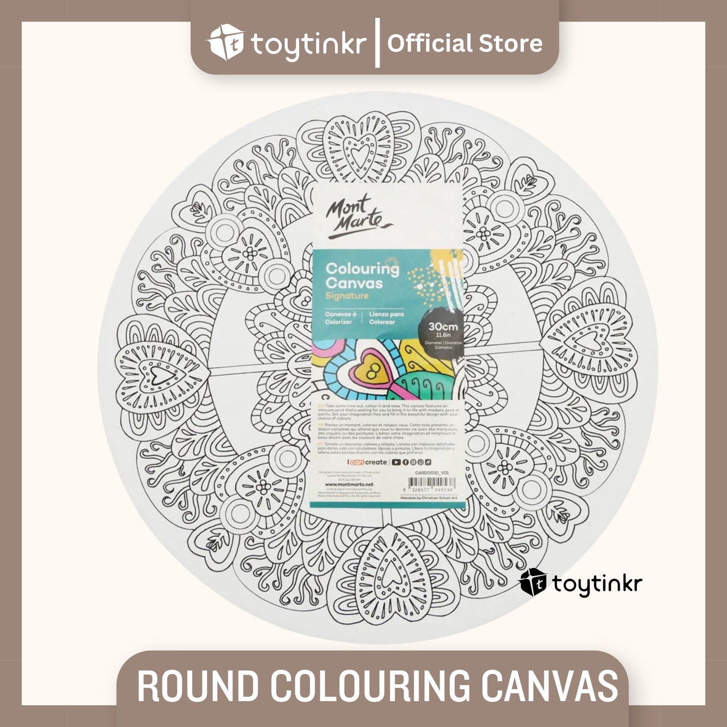 Mont Marte Round Colouring Canvas by Toytinkr
